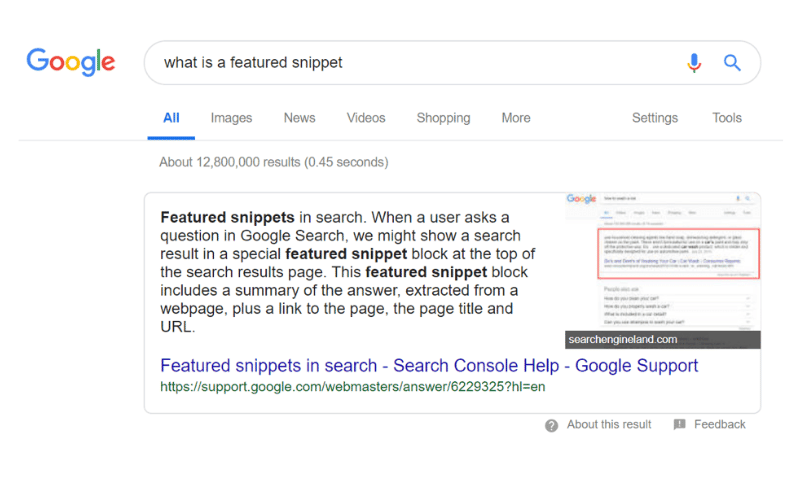 Featured snipped có thể tăng lưu lượng organic traffic