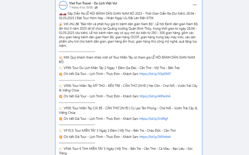 Content giới thiệu lễ hội của Viet Fun Travel