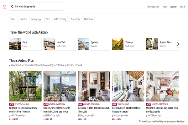 Website du lich hien dai - Airbnb