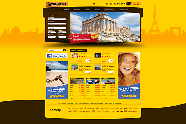 Mau vang trong thiet ke website du lich