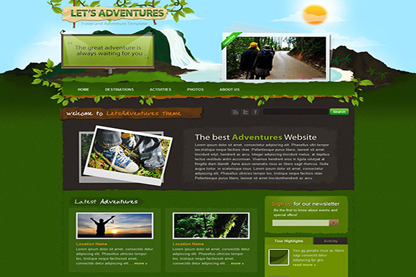 Mau xanh la trong thiet ke website du lich
