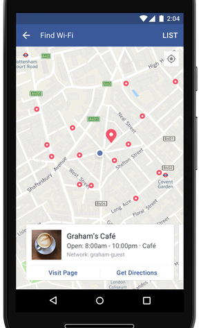 Tính năng mới của facebook: tìm wifi miễn phí trên toàn cầu