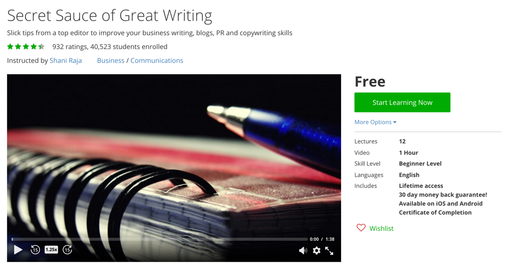 6 khoá học Online Content Writing nâng cao kỹ năng viết content bằng tiếng Anh